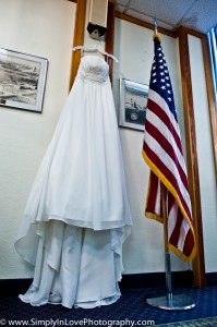 bridal dress with american flag